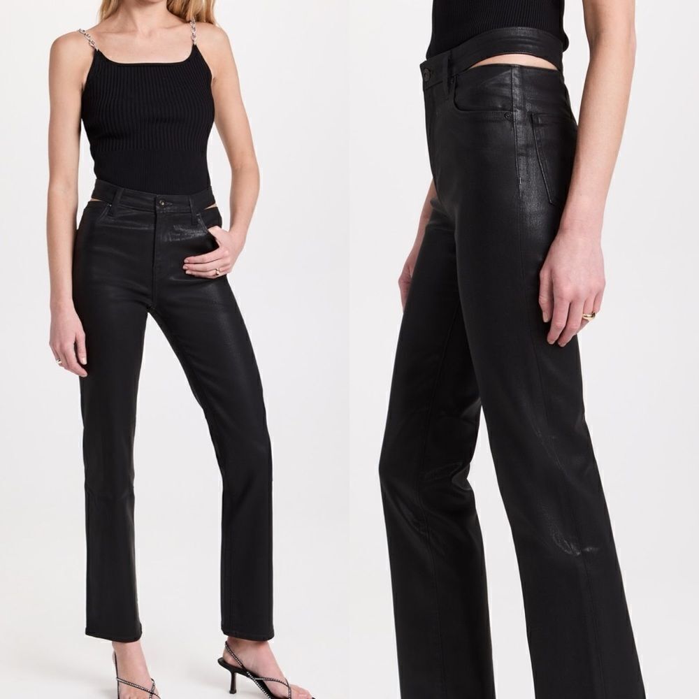 Jonathan Simkhai Amelia cut out black jeans coated pants Standard NWT 29